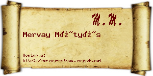 Mervay Mátyás névjegykártya