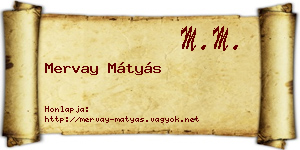 Mervay Mátyás névjegykártya