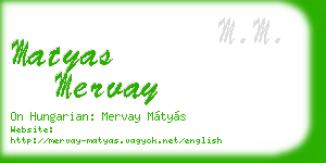 matyas mervay business card